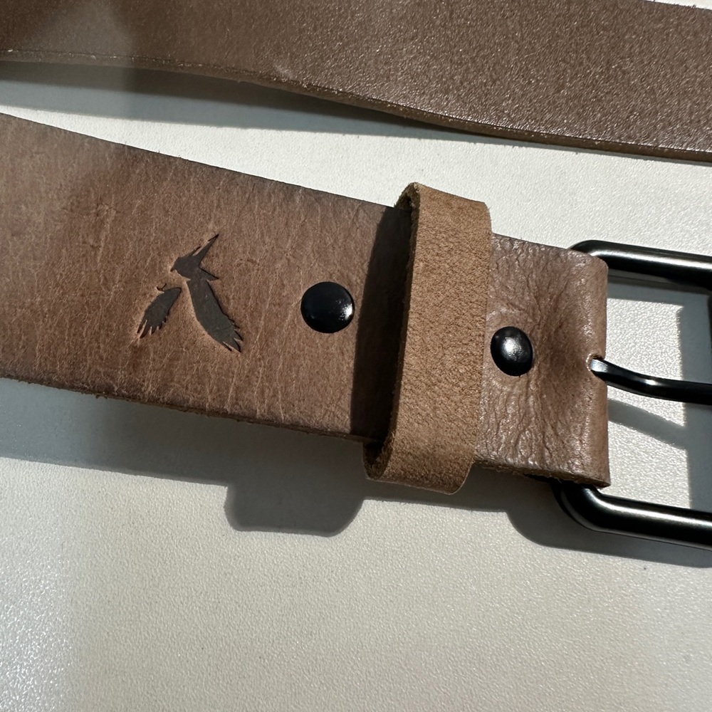 American Eagle By Payless Brown Leather Belt with Rustic Design